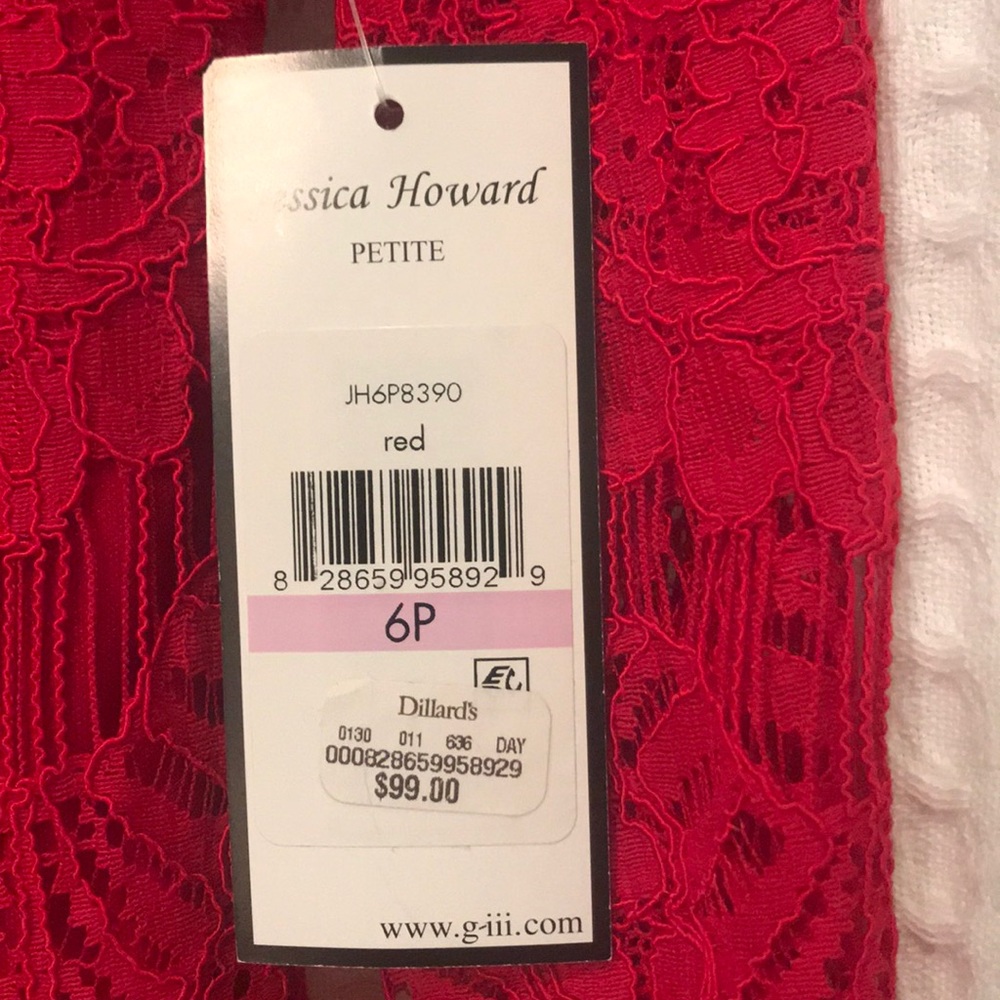 ‼️NWT Jessica Howard Red Lace Dress - Picture 4 of 5
